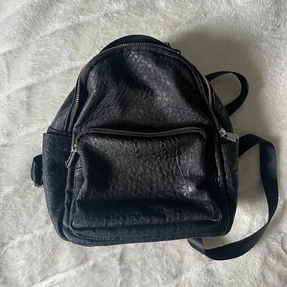 black patent leather backpack purse Black Backpack for Women Patent Handbag Minimalist Backpack Small Shiny  Purse